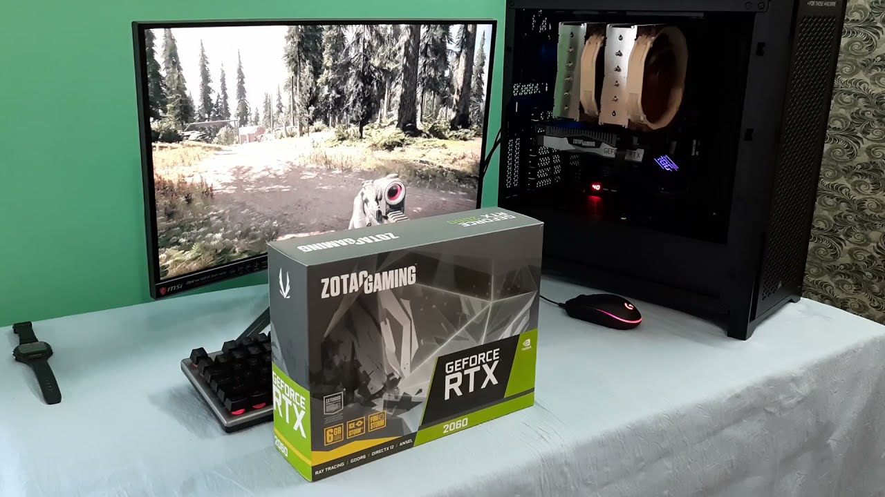 ZOTAC GEFORCE 2060 TWIN FAN UNBOXING/ BENCHMARK & USING ZOTAC FIRESTORM TO OVERCLOCK.