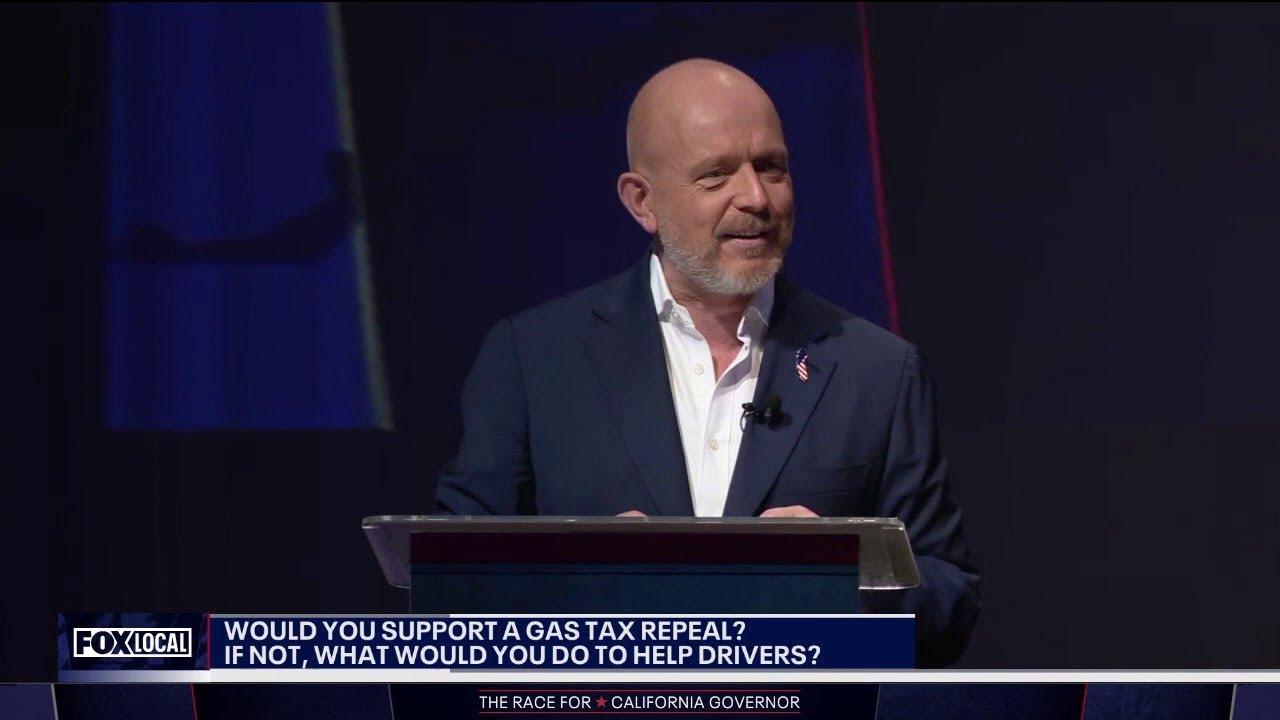 Governor's debate: Steve Hilton blames 'democrat climate crusade' for high gas prices