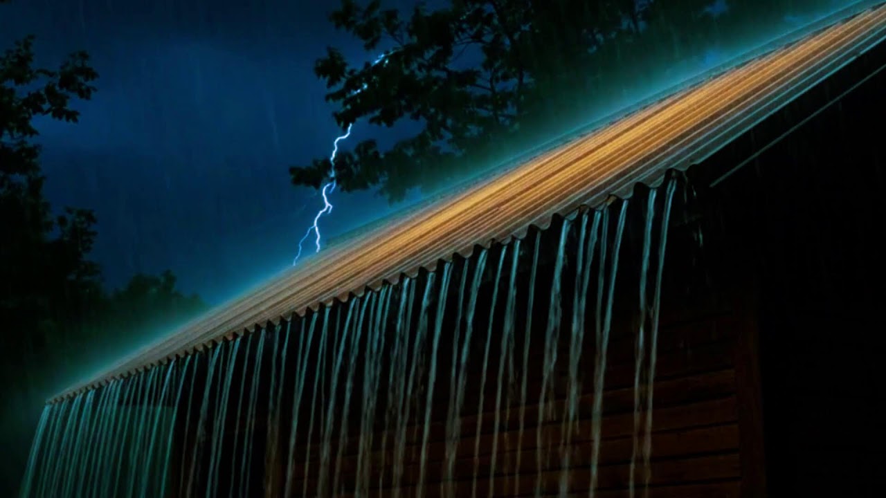 Nonstop Thunderstorm on Tin Roof 🌩️ Powerful Rain Sounds for Deep Sleep, Study & Focus
