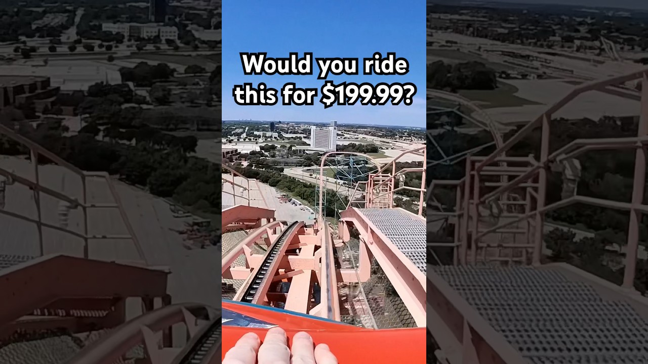 ⚠️Would you ride the #Titan at Six Flags Over Texas for $199.99? #rollercoaster