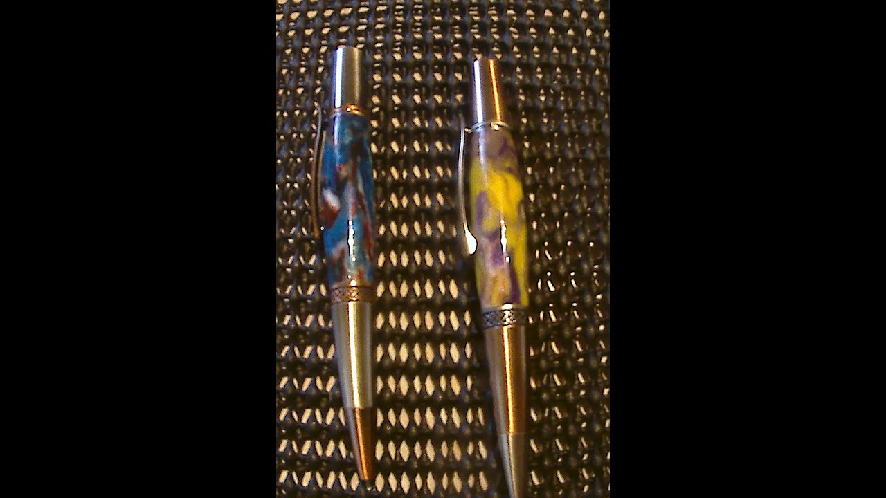Turning 2 pens from Resin Blanks made by Jennifer from Jennifer’s Craft and Creations.