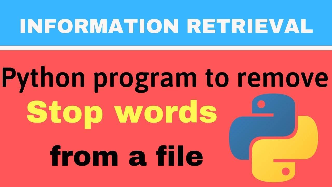 Python Program to remove Stopwords from a file || Information Retrieval ||Unique Developer