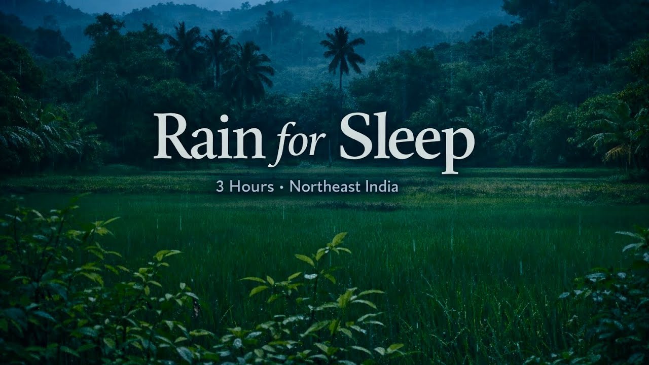 Rain Sounds for Sleep 🌧️ Misty Rice Fields of Northeast India | 3 Hours