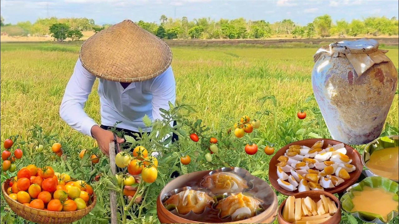 Farm to Table &mdash; Traditional Salted Duck Eggs, Fresh Tomato Harvest