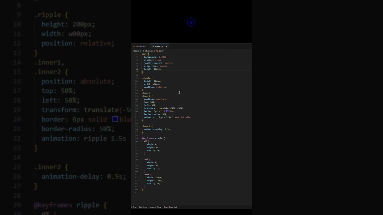 Ripple: Loading Animation #HTML #Battles4u #CSS #Demo #coding
