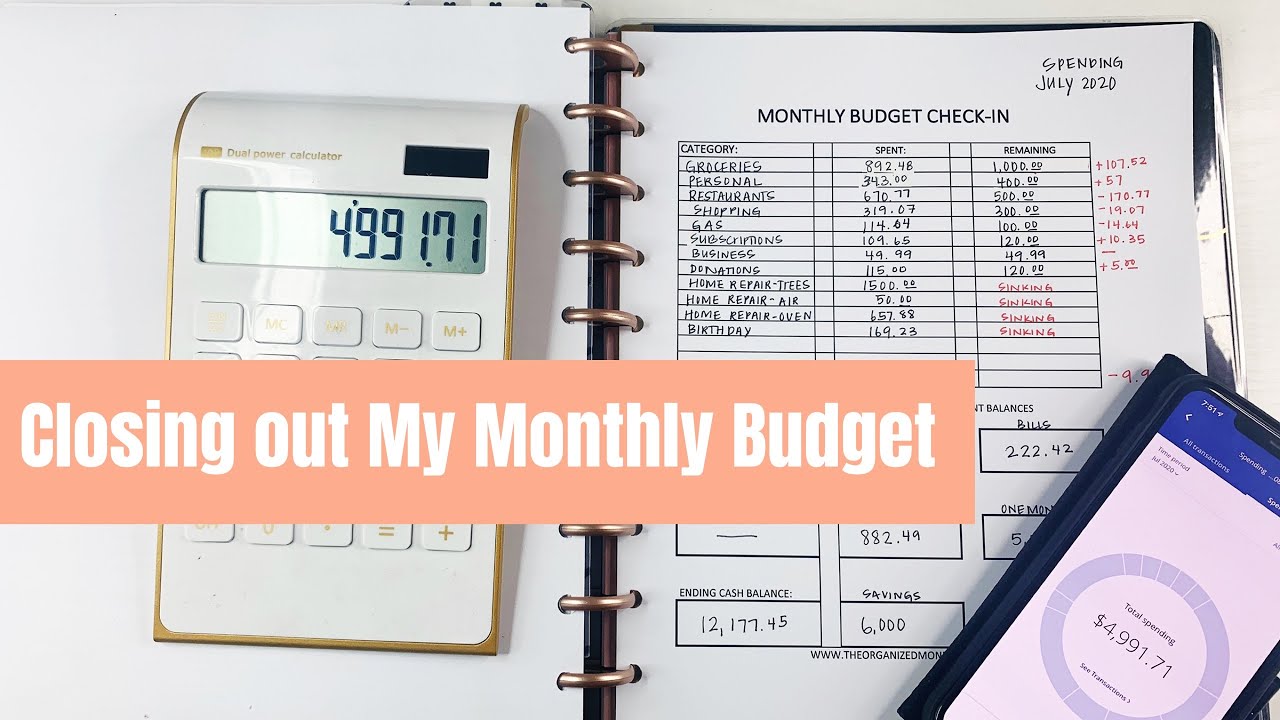 Closing Out My Monthly Budget