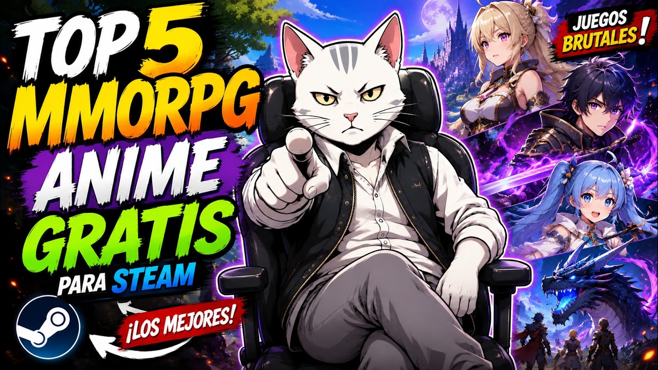 5 Juegos MMORPG Flow OTAKU para PC GRATIS | Juegos estilo ANIME en #STEAM | #Pandiferus 2025
