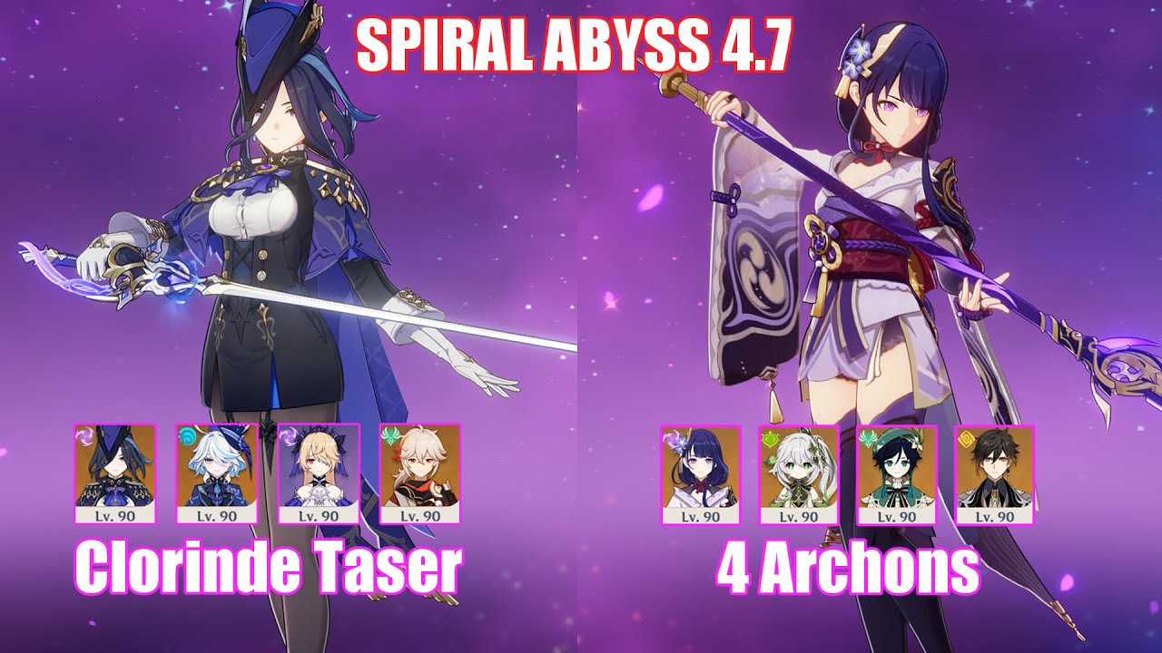 C0 Clorinde Taser & 4 Archons | Spiral Abyss 4.7 | Genshin Impact