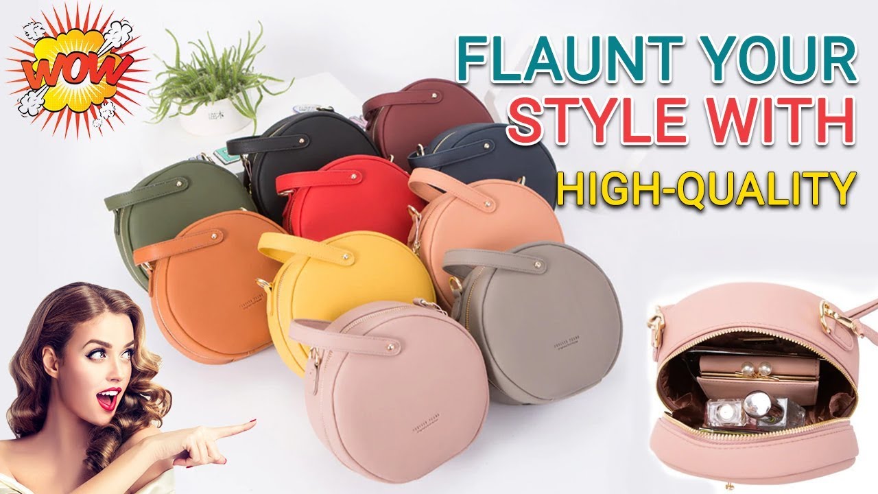 Women Round Messenger Leather Bag - TheEliteTrends