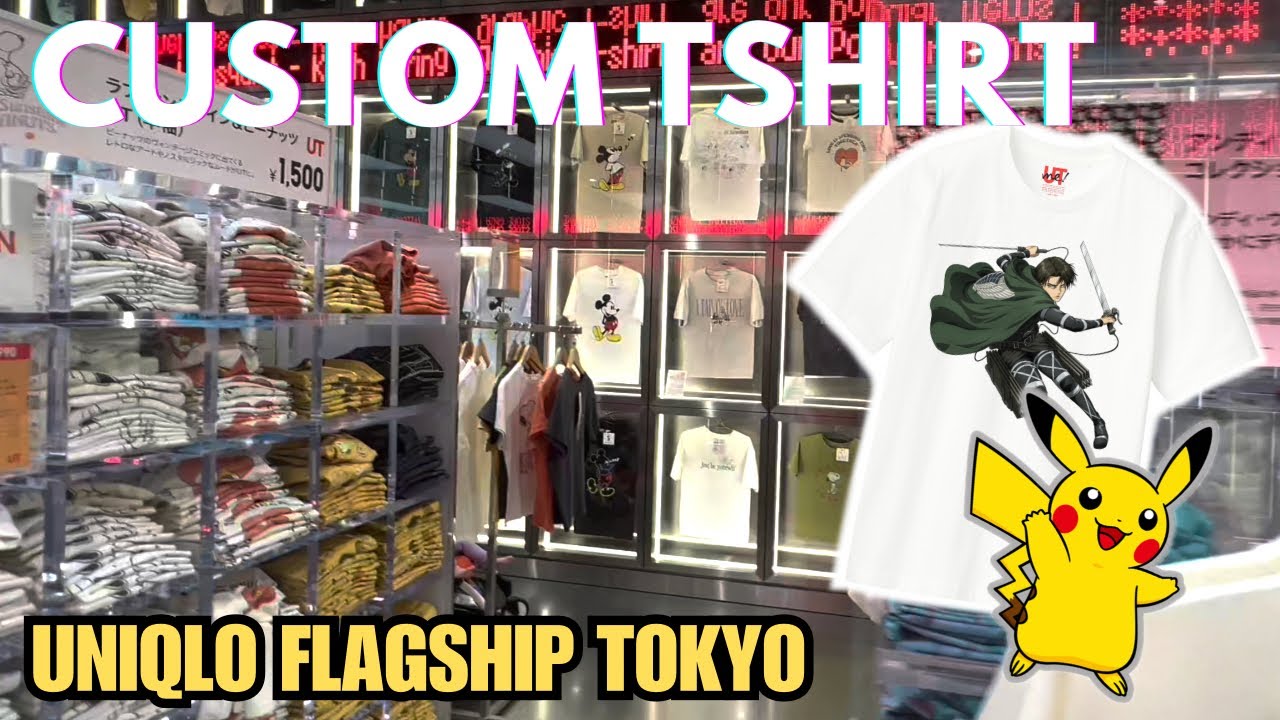 Создаю свои собственные аниме-футболки в флагманском магазине UNIQLO в Гиндзе — Pokemon, Attack o...