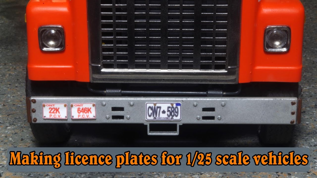 Making licence plates for 1/25 scale vehicles