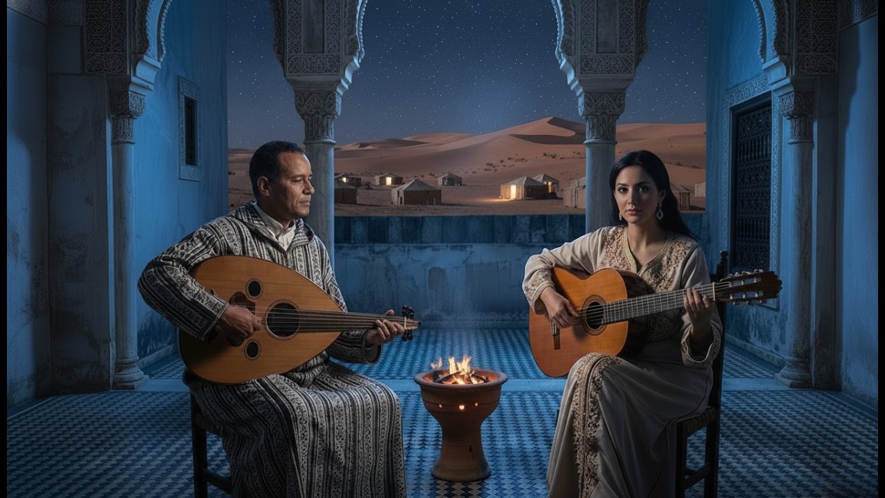 Calm by the Andalusian Coast  Instrumental Arabic Oud & Spanish Guitar