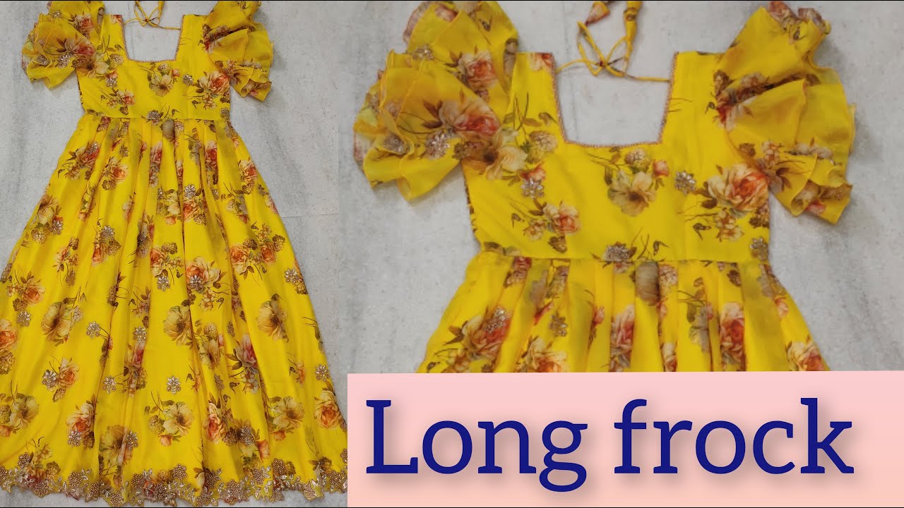లాంగ్ డ్రెస్ కటింగ్& స్టీట్చింగ్ / Long Frock/Saree Convert Into Long Dress/ Floor Length Dress