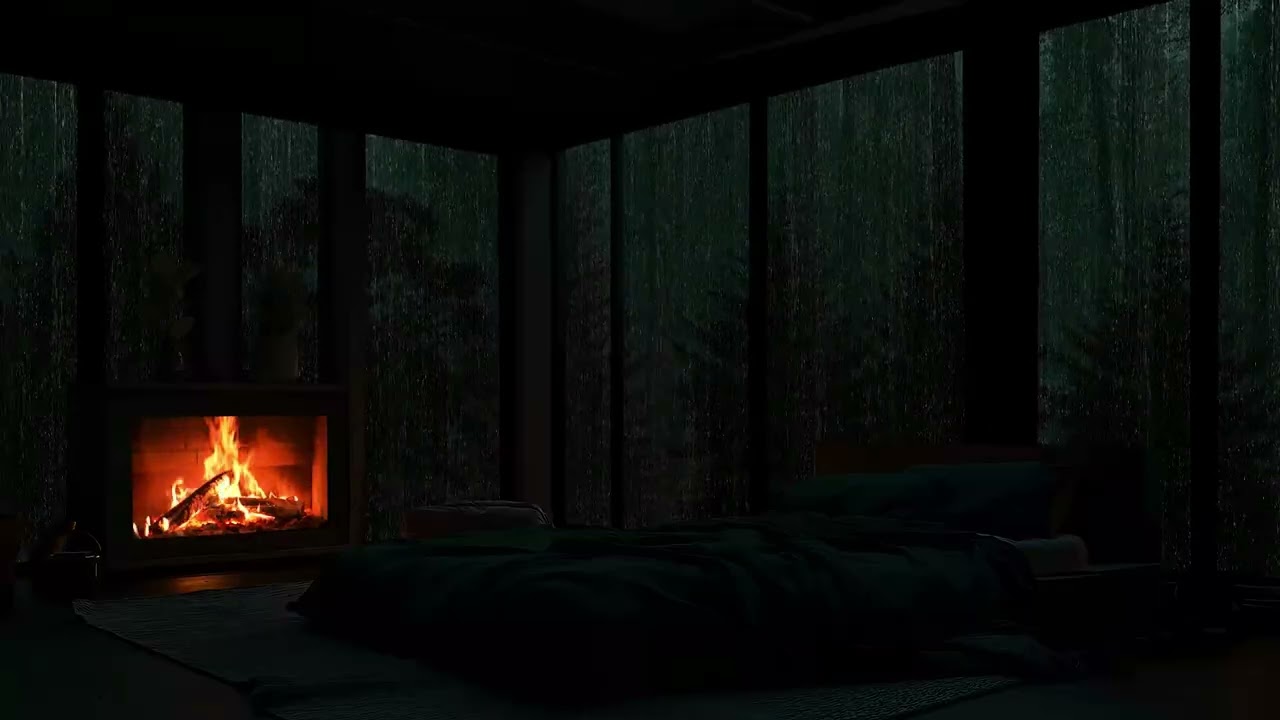 Listening to the Rain Outside a Warm Cabin Hidden Deep Within the Forest