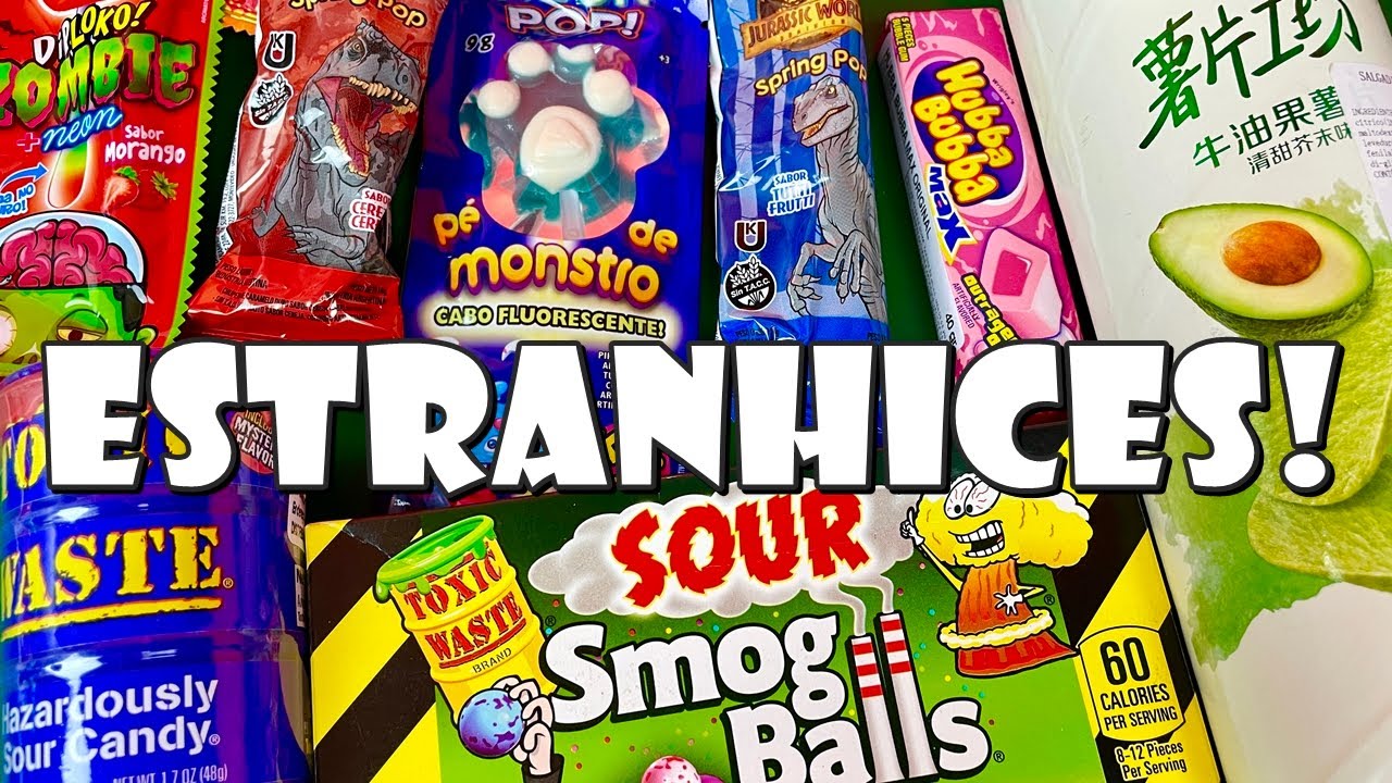 Provamos Lays De ABACATE, Bala De LIXO TÓXICO SUPER AZEDA, Pirulito De CÉREBRO e PÉ DE MONSTRO