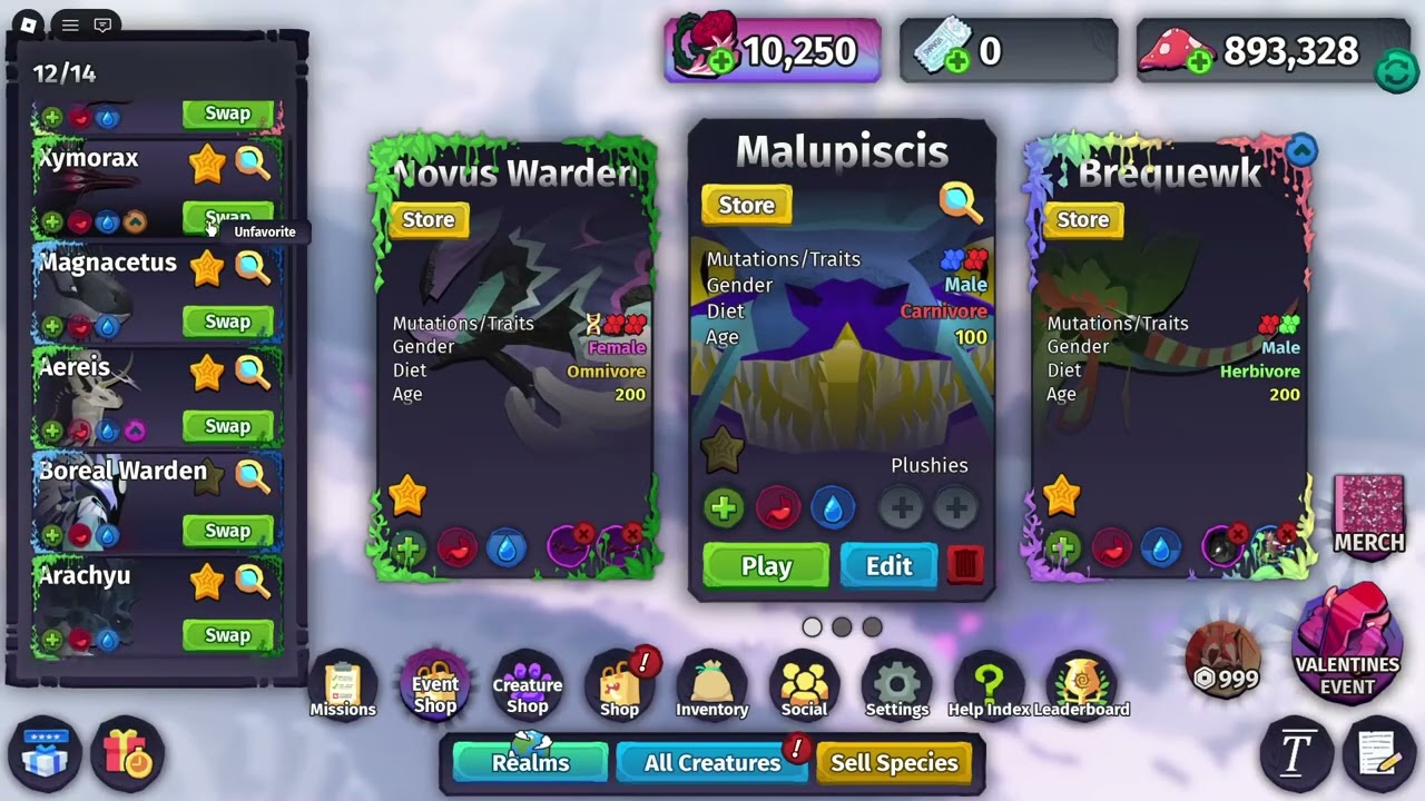Playing Creatures of Sonaria for valentines event grinding - Stream VOD 2/23/2026