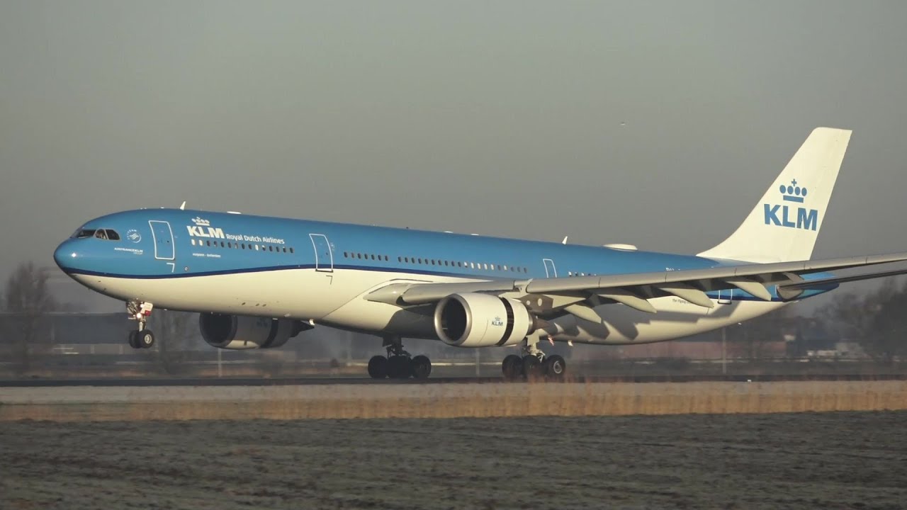 [4K] BEAUTIFUL LANDING KLM Airbus A330-300 At Schiphol Airport