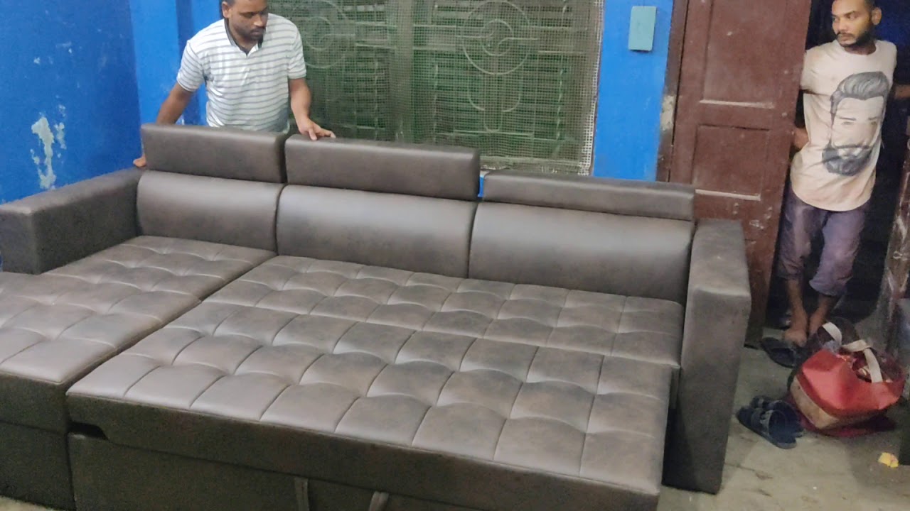 l shape sofa cum bed at kolkata for more details contact no. 9330560432#furniture #sofa #trending