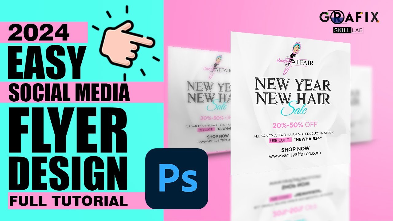 How to make Flyer design in adobe photoshop | New Year Flyer | 2024