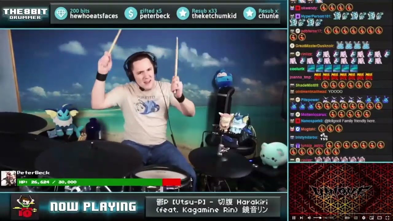The8BitDrummer plays 鬱P/Utsu-P - 切腹 / Harakiri feat. 鏡音リン