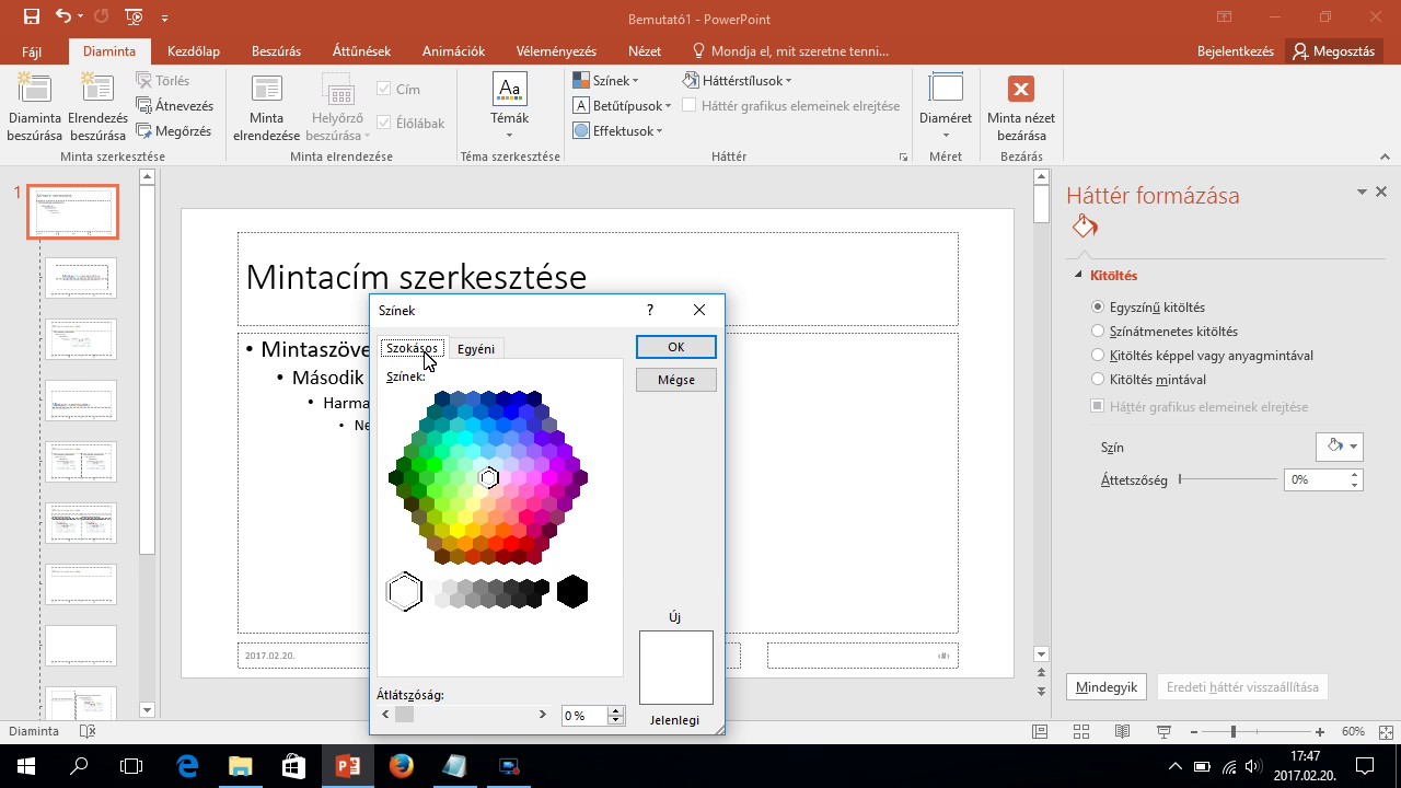 PowerPoint 01 - diaminta háttér