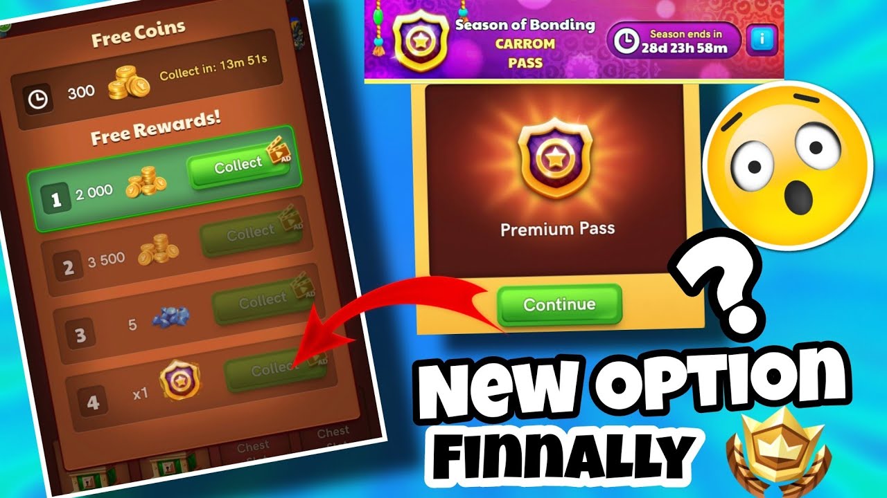 Carrom Pool New Premium Pass Free Trick Option 😱 Carrom Pool Free premium Pass for all