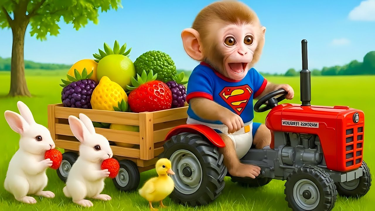 Фермер-обезьяна водит трактор и противостоит поддельной ловушке вора «Золотой самородок»!