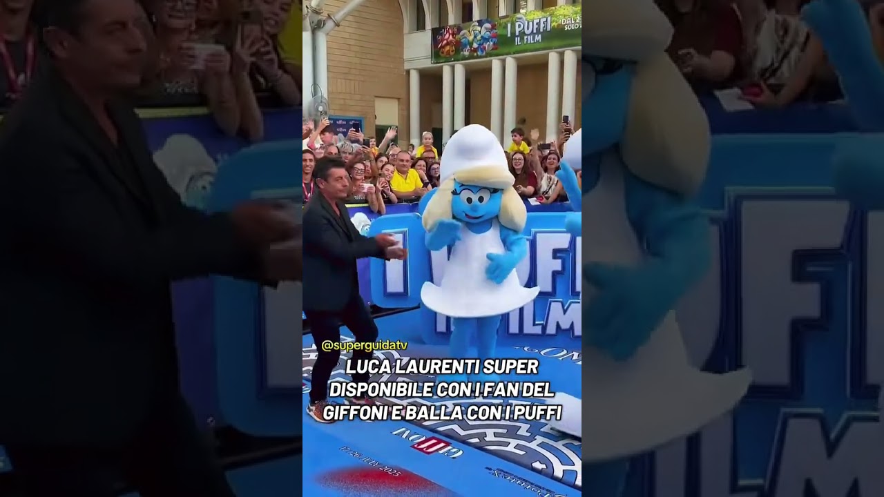 Luca Laurenti balla con i puffi
