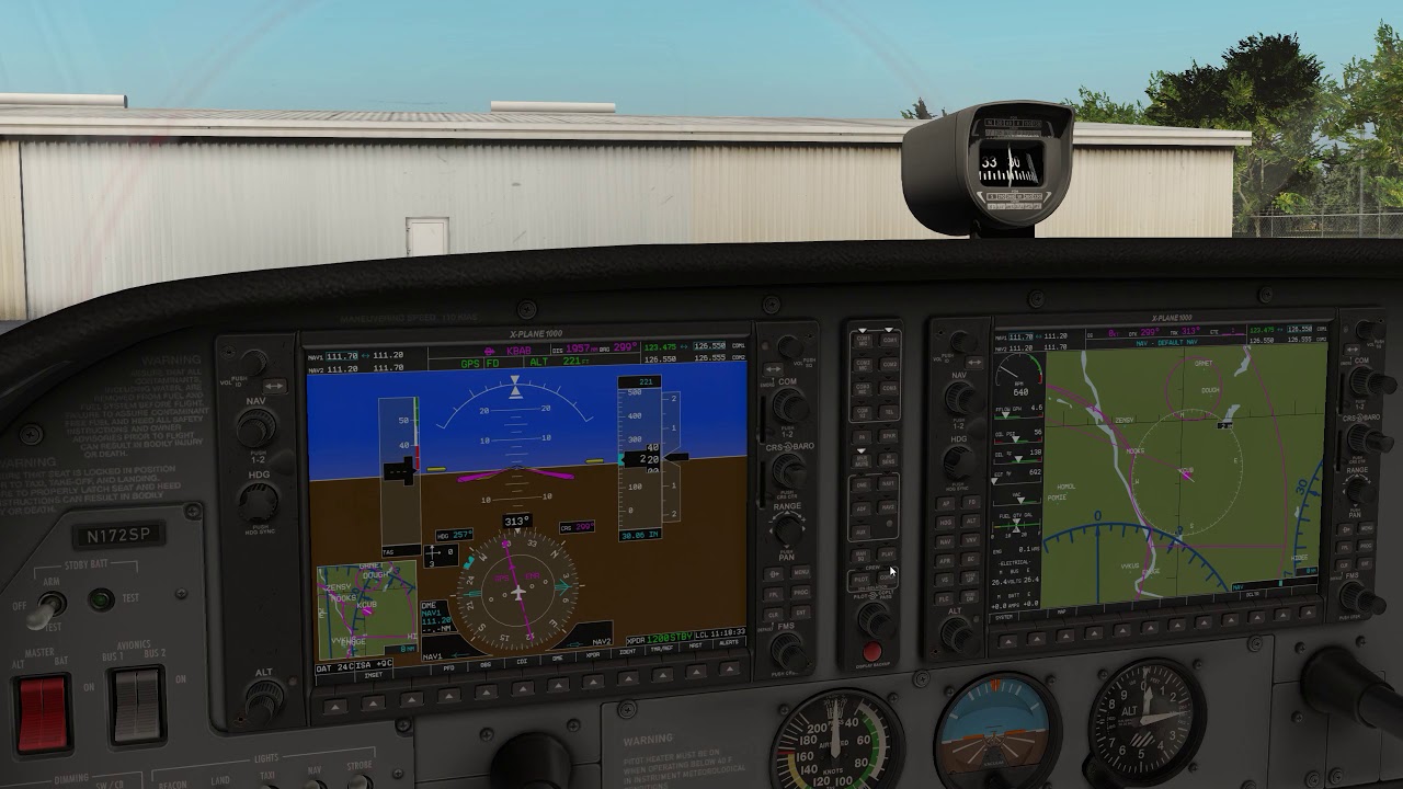 X Plane 11.10 Cessna 172 with G1000