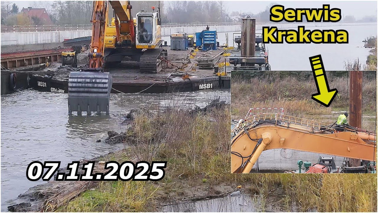 ETAP IV - 07.11.2025 Pogłębianie w Centrum Nowakowa. Pracowała Jedna Koparka. Serwis Krakena
