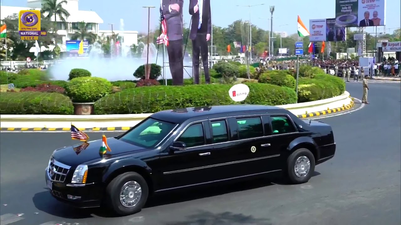US President Donald Trump Road Show : Ahmadabad Airport to Motera Stadium with Halt at Sabarmati