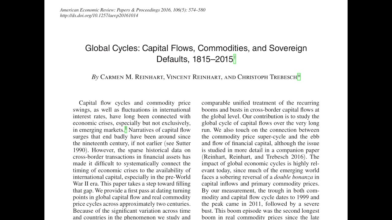 Global Capital Flows, Commodities, and Sovereign Defaults 1815&ndash;2015