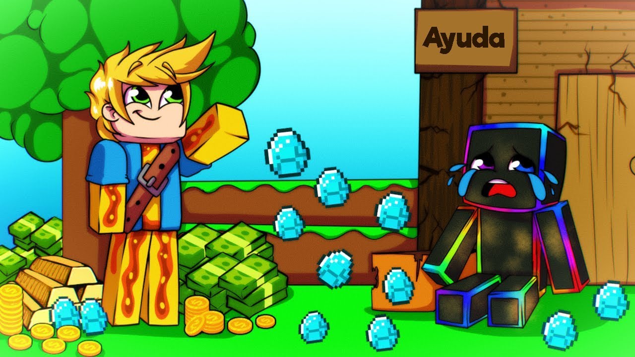 AYUDÉ AL NIÑO POBRE A HACERSE MUY RICO EN MINECRAFT
