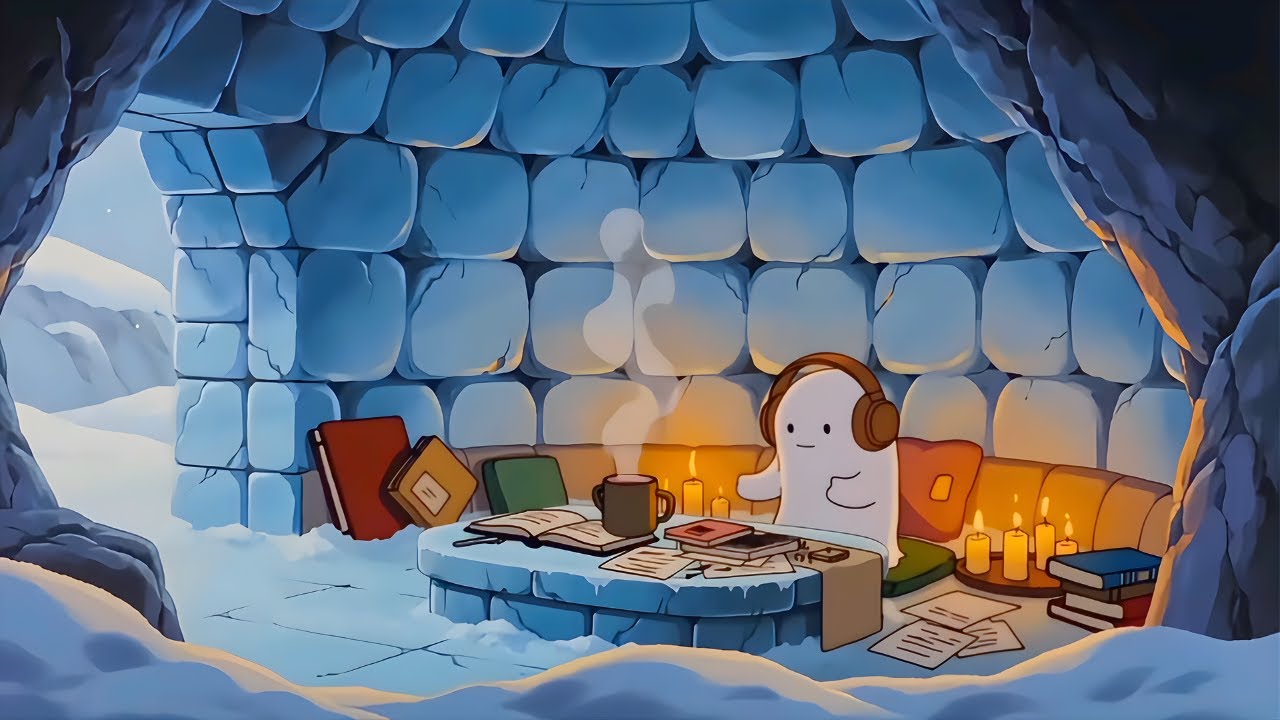 Ghostfi’s Chilly Study Cove ❄️ 1 Hour Winter Jazz Lofi | Cozy Study Music for Focus | Flofi House