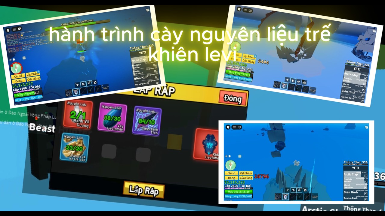 hành trình cày nguyên liệu trế khiên levi