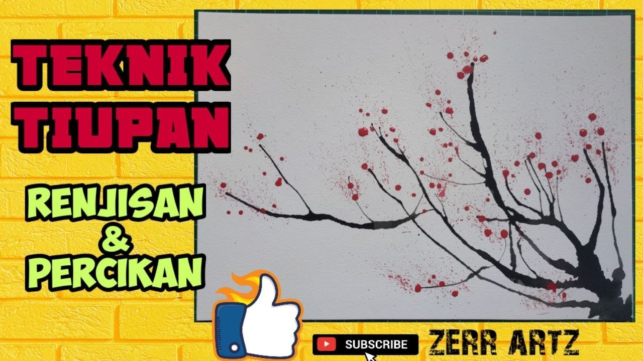 TEKNIK TIUPAN-gabung teknik renjisan dan percikan || Pendidikan Seni Visual || Visual Art