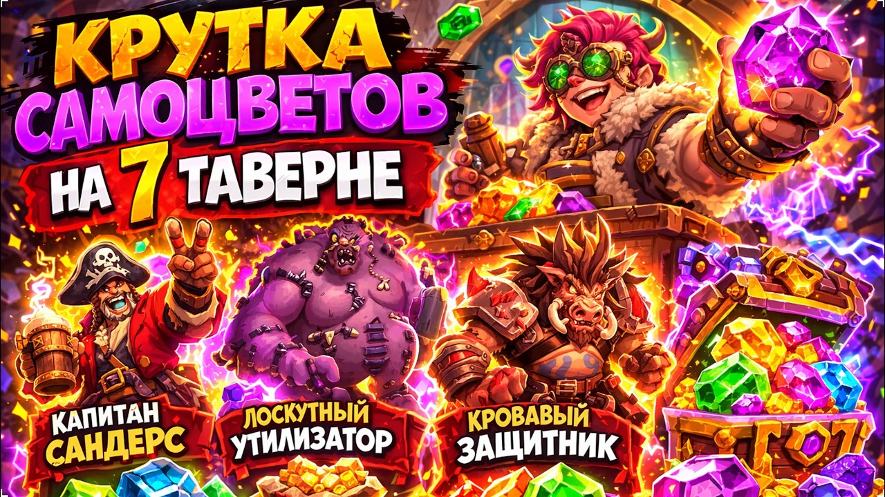 🔥 КРУТКА САМОЦВЕТОВ НА 7 ТАВЕРНЕ | Hearthstone Поля Сражений
