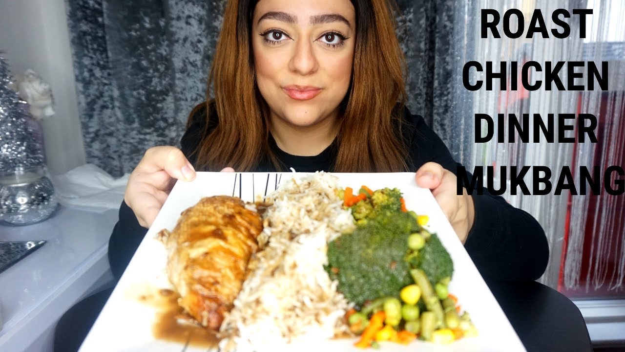 ROAST CHICKEN MUKBANG | ROAST DINNER