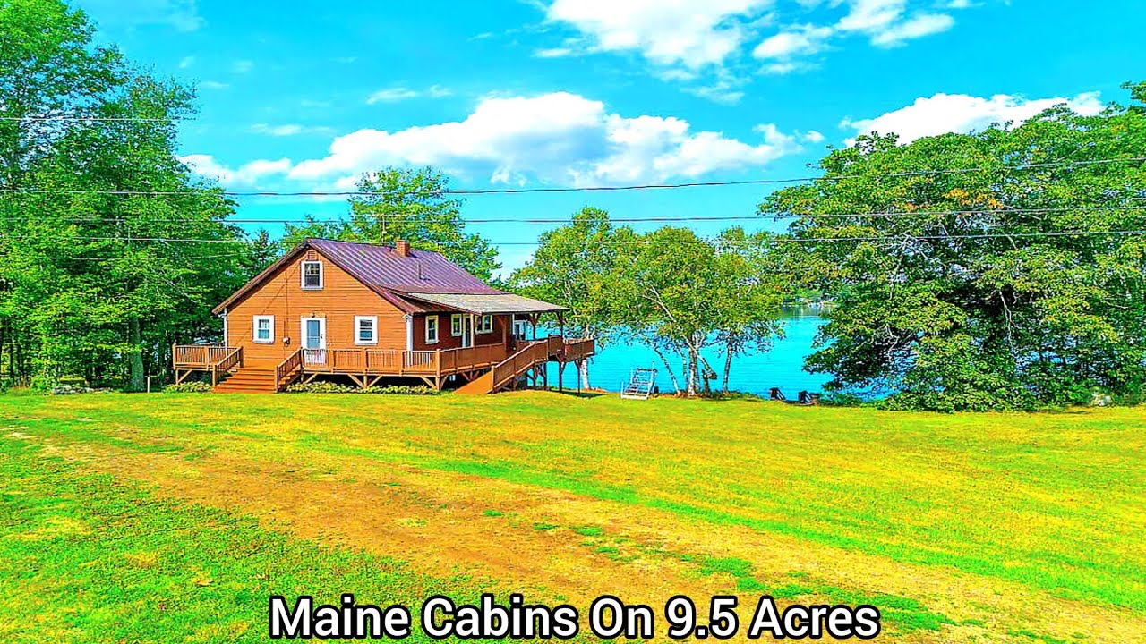 Maine Cabins On 9.5 Acres | ME Real Estate For Sale | Waterfront Cabins | China Lake | 5 Buildings