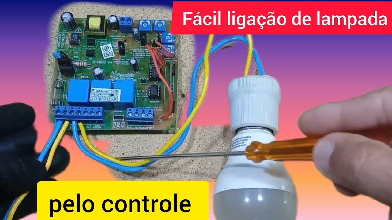 como automatizar uma lâmpada usando uma placa de motor de portão eletrônico cp4000