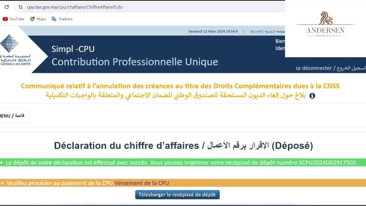 شرح كيفية الإقرار الضريبي المساهمة المهنية الموحدة  CPU#