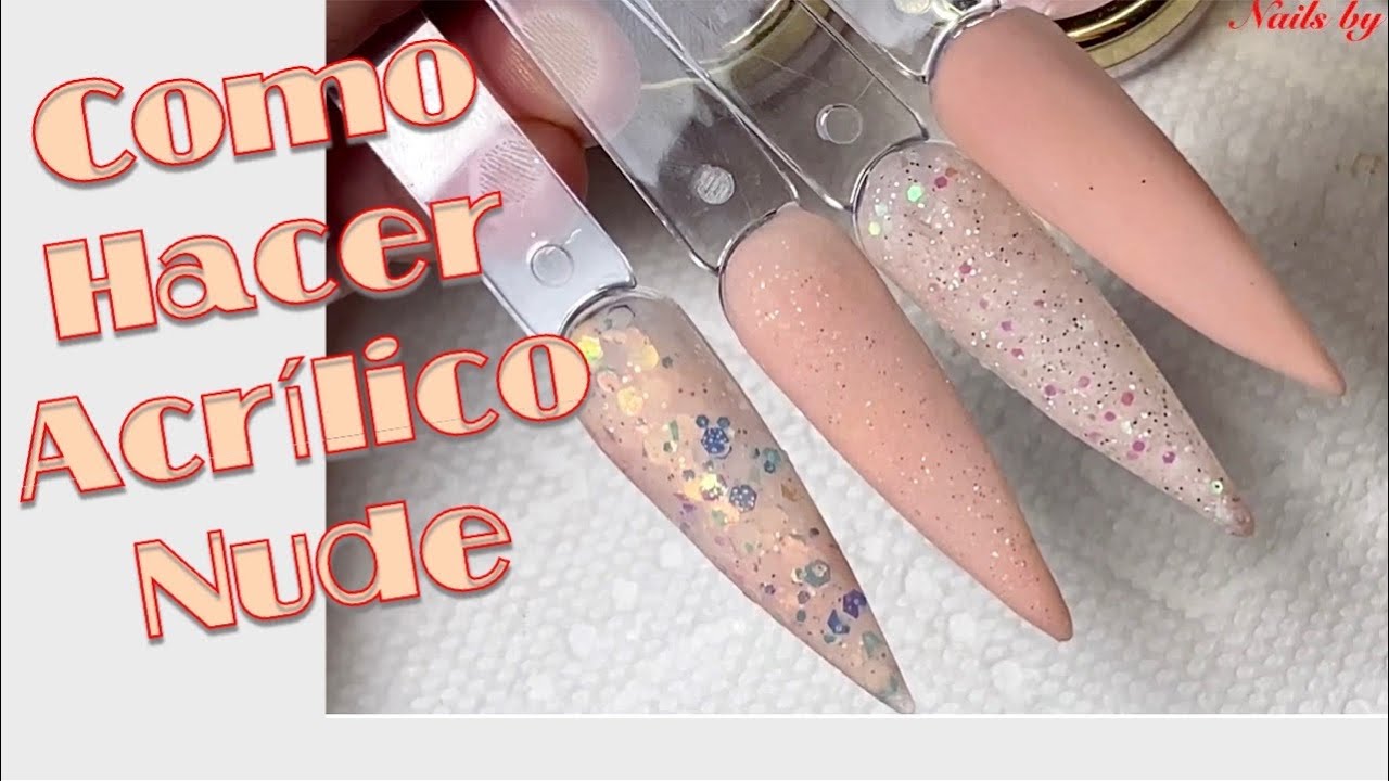 Como Hacer Acrilico Nude/Para Uñas Acrílicas/Recreación Valentino Cover Nude
