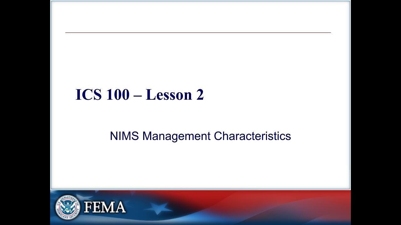 📘 ICS 100 — Урок 2: Характеристики управления NIMS