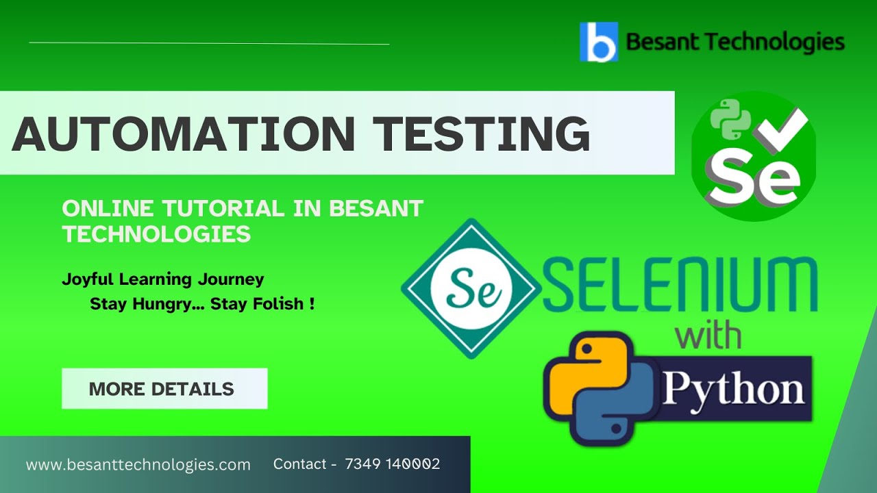 Selenium with Python | Complete Tutorial | Besant Technologies