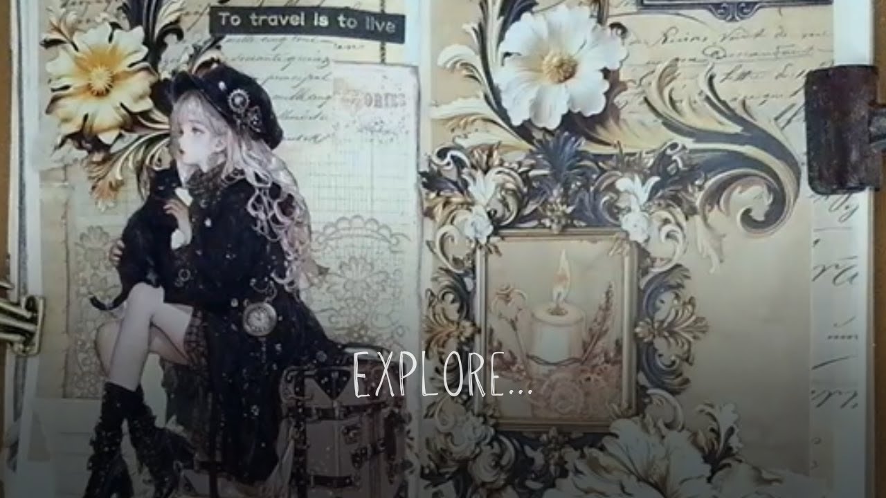 ASMR Collage-To travel is to live |art journaling|creative journaling| scrapbooking| collage with me