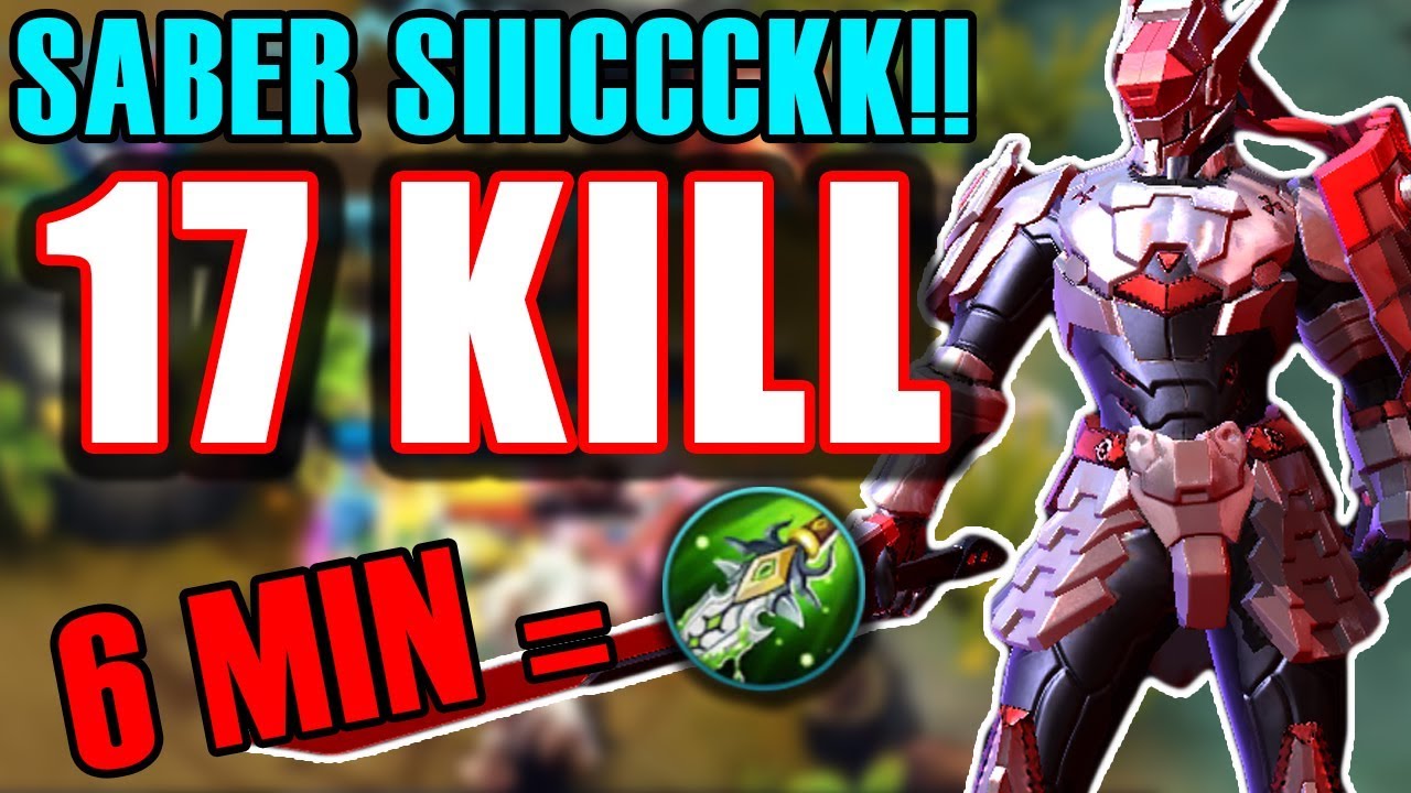 17 KILL SABER SECRET'S IS RUSHING BLADE OF DESPAIR IN 6 MINUTE! BEST BUILD SABER - MOBILE LEGENDS