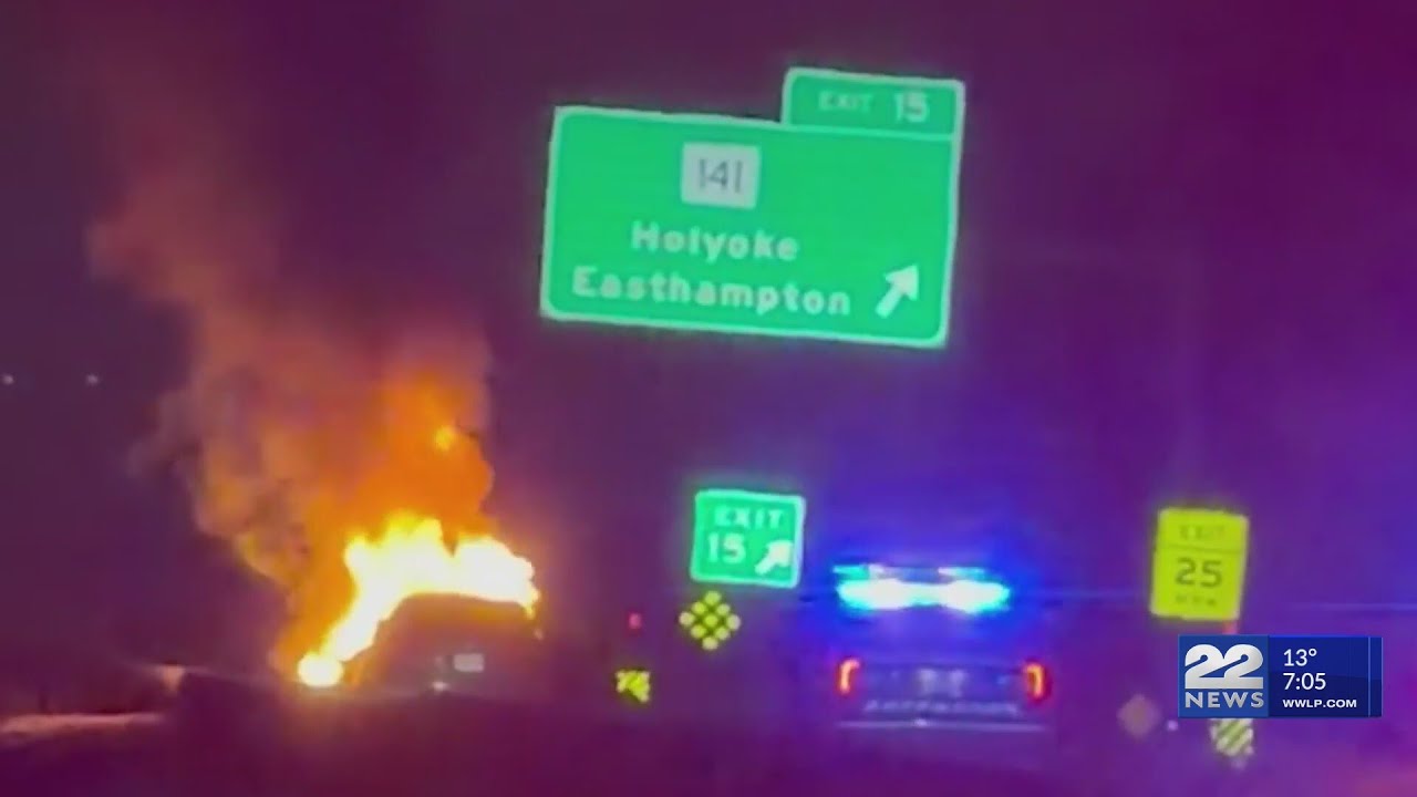 Crews put out vehicle fire on I-91 south in Holyoke