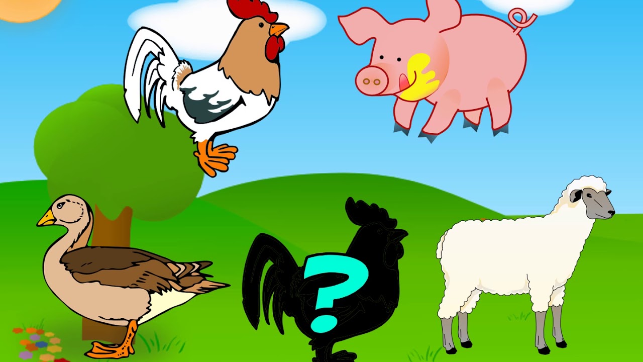 Les animaux de la ferme : les silhouettes