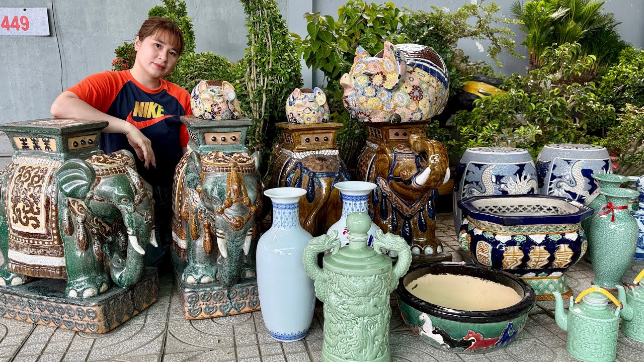 Đôn Voi, Đôn Trống, Heo Bách Hoa, Bình Gốm Sứ Các Loại (chào bán 1/3) shop Thúy An