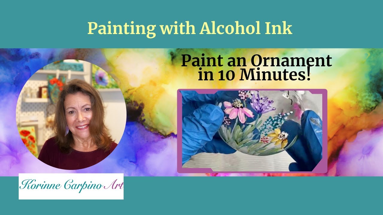 Paint an Floral Ornament with Alcohol Ink in under 10 minutes!